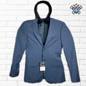 TOPMAN MENS MID BLUE SKINNY FIT SUIT JACKET 36R
